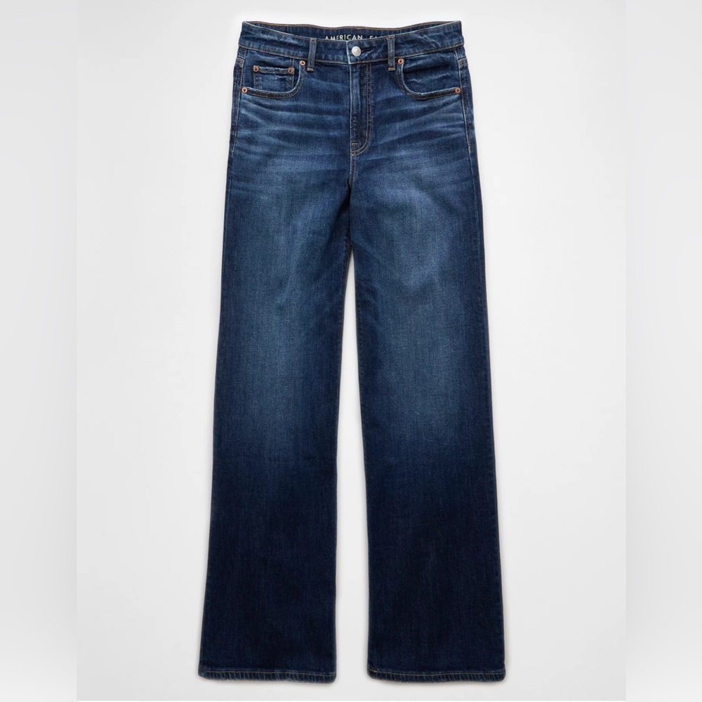 AE Dreamy Drape Stretch Super High-Waisted Baggy Wide-Leg Jean - size 0R